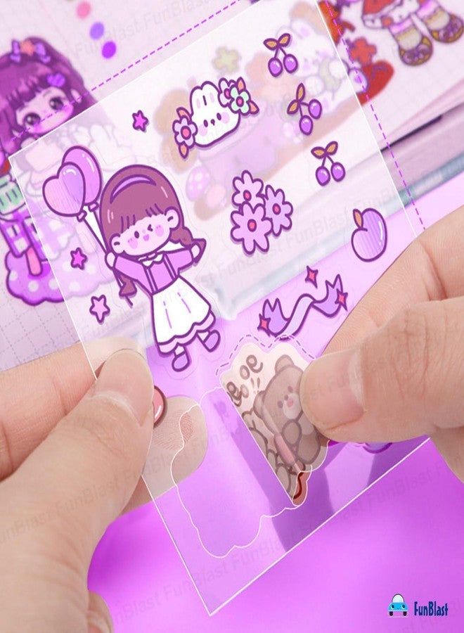 Pluspicks Nini’s Magic World Theme Kawaii Self Adhesive Floor Stickers -100 Sheets PVC Cute Washi Sticker for Project, Japanese Style Girls Sticker Set, Scrapbooking, DIY Arts Crafts - 18 x 18 x 2 CM - Image 4
